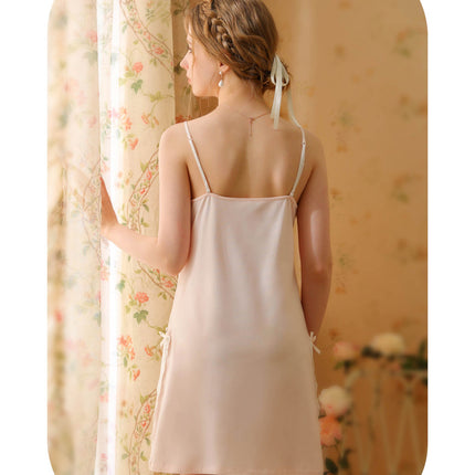 Women's Nightgown Lingerie Sleep Dress Chemise Lace V Neck Nightshirt