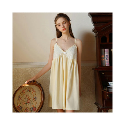 Women Lace Nightgown Chemise Dress V Neck Sleepwear Slips Nightie