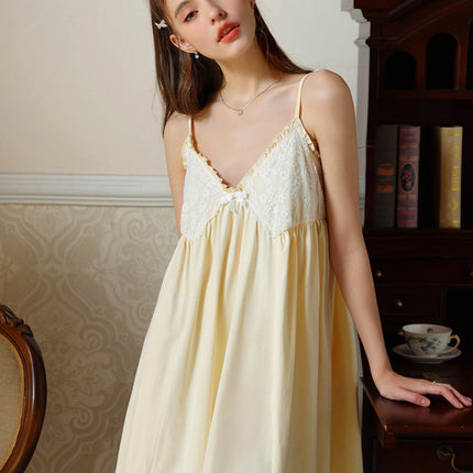 Women Lace Nightgown Chemise Dress V Neck Sleepwear Slips Nightie