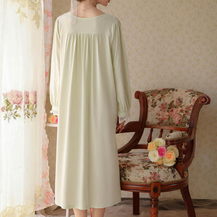 Women's Vintage Victorian Sleepwear Long Sleeve Nightgown Sleep Dress