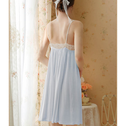 Women Sexy Sleepwear Lace Chemise Nightgown Babydoll Sleep Dress-A2