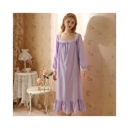 Women's Vintage Nightgown Lace Sleepwear Long Nightdress