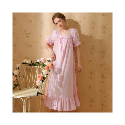 Women's Vintage Nightgown Lace Sleepwear Long Nightdress