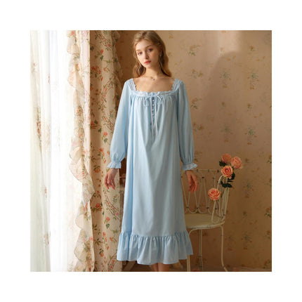 Women's Vintage Nightgown Lace Sleepwear Long Nightdress