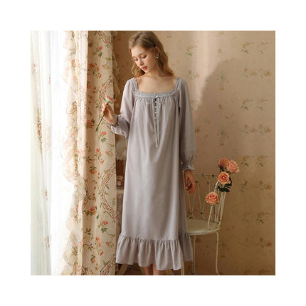 Women's Vintage Nightgown Lace Sleepwear Long Nightdress