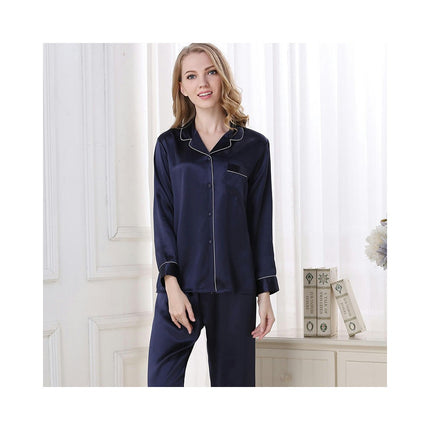 Women Silk Pajamas Set Long Sleeve Ladies PJ Sets Button-Down Pajama Loungewear