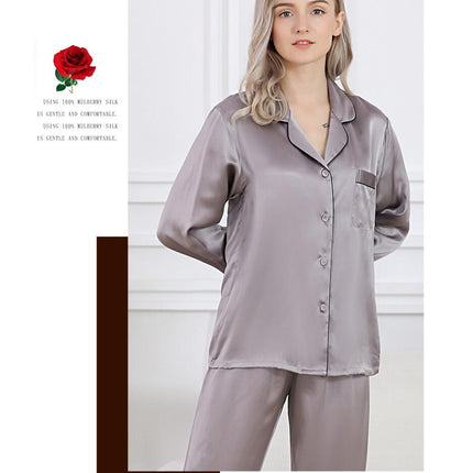 Women Silk Pajamas Set Long Sleeve Ladies PJ Sets Button-Down Pajama Loungewear