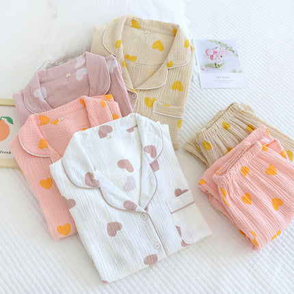 Button Up Pajama Set For Women Long Sleeve Shirt And Pajama Pants Soft Pjs Lounge Sets