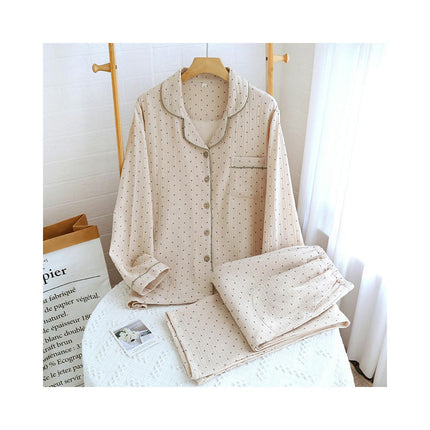 Cotton Pajamas For Women Two-Piece Set Long Sleeve Pajamas Pants Sleepwear