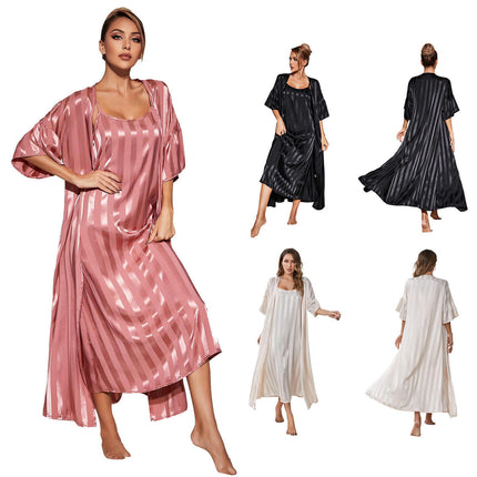 Women's Satin Robe Kimono Bathrobe Long Loungewear Sleepwear