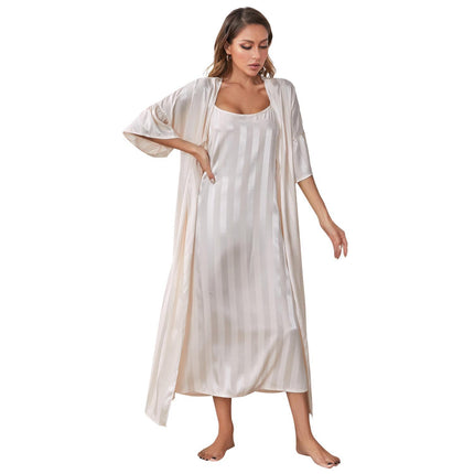 Women's Satin Robe Kimono Bathrobe Long Loungewear Sleepwear