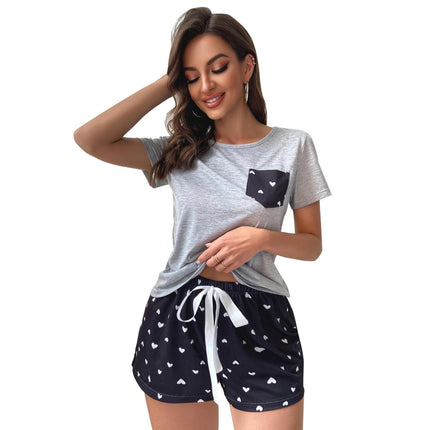 Women's Short Sleeve Pajama Sets with Pockets Casual 2 Piece Lounge Loungewear Sets