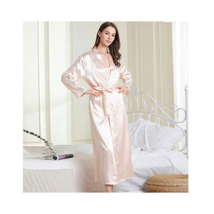 Women's Satin Robe Set Nightgown with Robes Pajama Set 2 Pieces Cami Sleepwear Sets