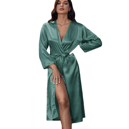 Women's Long Robes Lightweight Long Satin Robes Sleepwear