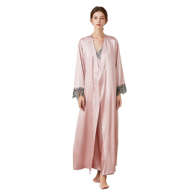 Women's Satin Kimono Robes Nightgown and Lace Cami Sleepwear