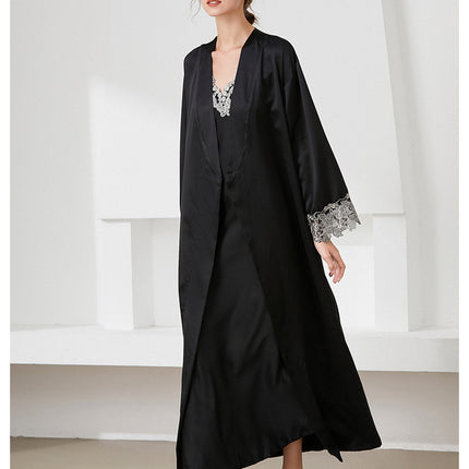 Women's Satin Kimono Robes Nightgown and Lace Cami Sleepwear