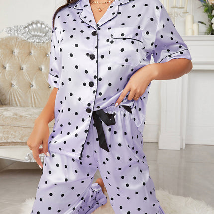 Women Two-Piece Nightwear Short Sleeve Sleepwear Soft Button Down Loungewear Pjs Set