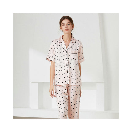 Women Two-Piece Nightwear Short Sleeve Sleepwear Soft Button Down Loungewear Pjs Set