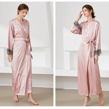 Silk Robes for Women Long Lace Satin Robes Sleepwear