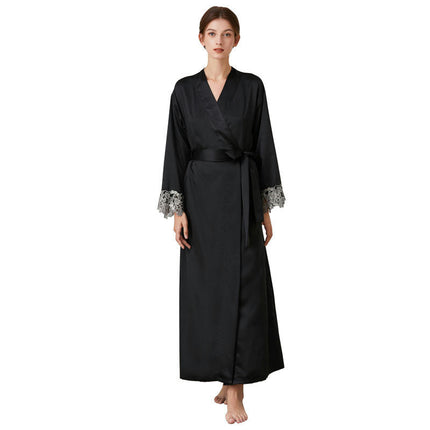 Silk Robes for Women Long Lace Satin Robes Sleepwear