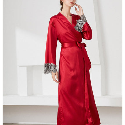 Silk Robes for Women Long Lace Satin Robes Sleepwear