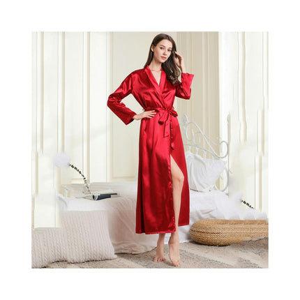 Women Long Bridesmaid Wedding Party Satin Robes Sleepwear