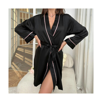 Women's Silk Robes Bride Bridesmaid Satin Bathrobe V Neck Sleepwear