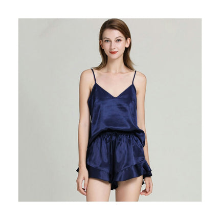 Women's Cami Tops and Shorts Satin Lingerie V Neck Sleepwear