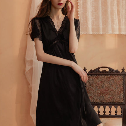 Women's Sleepwear Lace V Neck Nightgown Sleep Dress