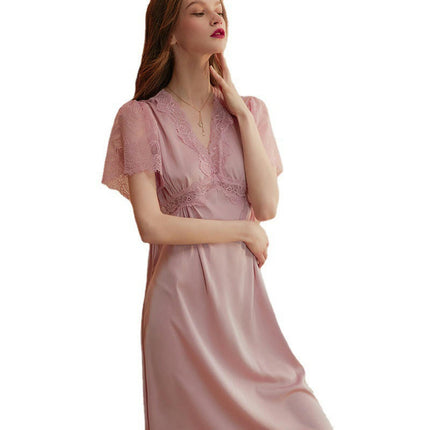 Women's Sleepwear Lace V Neck Nightgown Sleep Dress