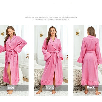 Plush Robes For Women Soft Warm Fleece Bathrobe for Women-A2