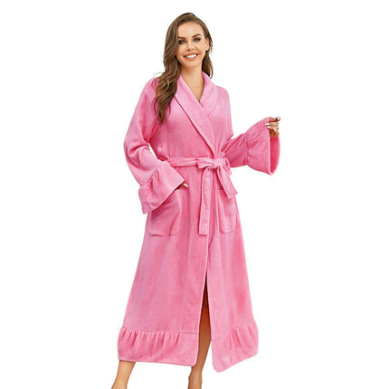 Plush Robes For Women Soft Warm Fleece Bathrobe for Women-A2