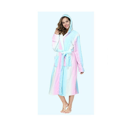 Plush Robes for Women Fuzzy Soft Warm Fleece Hooded Bathrobe