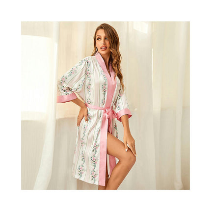 Women's Satin Robe Silk Kimono Bathrobe Loungewear