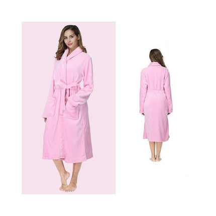 Women's Fuzzy Plush Fleece Winter Robe Warm Soft Fluffy Bathrobe