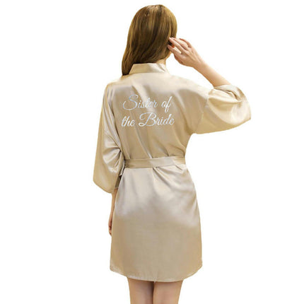 Women's Satin Kimono Robes Bridesmaid Wedding Robes Silky Bathrobes