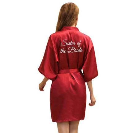 Women's Satin Kimono Robes Bridesmaid Wedding Robes Silky Bathrobes