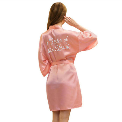 Women's Satin Kimono Robes Bridesmaid Wedding Robes Silky Bathrobes