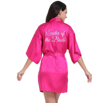 Women's Satin Kimono Robes Bridesmaid Wedding Robes Silky Bathrobes