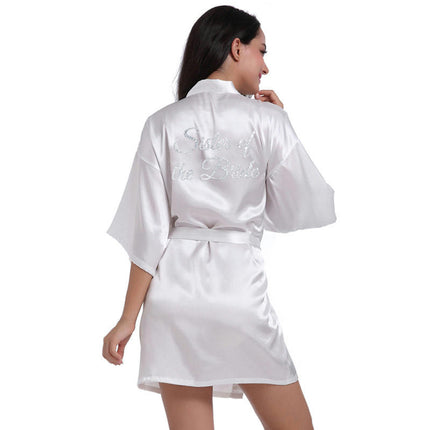 Women's Satin Kimono Robes Bridesmaid Wedding Robes Silky Bathrobes