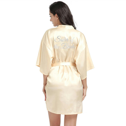 Women's Satin Kimono Robes Bridesmaid Wedding Robes Silky Bathrobes