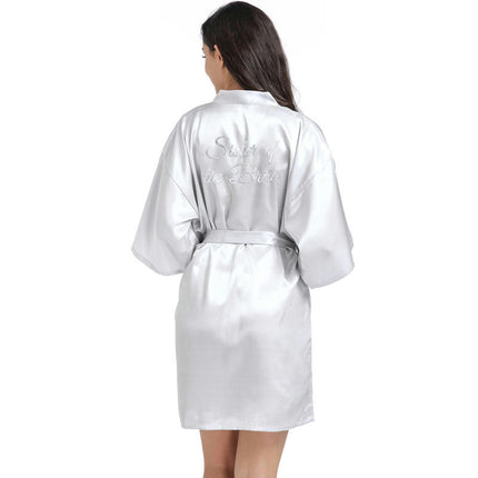 Women's Satin Kimono Robes Bridesmaid Wedding Robes Silky Bathrobes