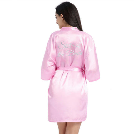 Women's Satin Kimono Robes Bridesmaid Wedding Robes Silky Bathrobes