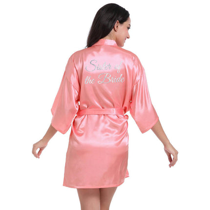 Women's Satin Kimono Robes Bridesmaid Wedding Robes Silky Bathrobes