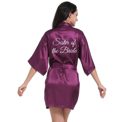 Women's Satin Kimono Robes Bridesmaid Wedding Robes Silky Bathrobes