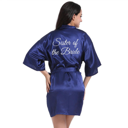 Women's Satin Kimono Robes Bridesmaid Wedding Robes Silky Bathrobes