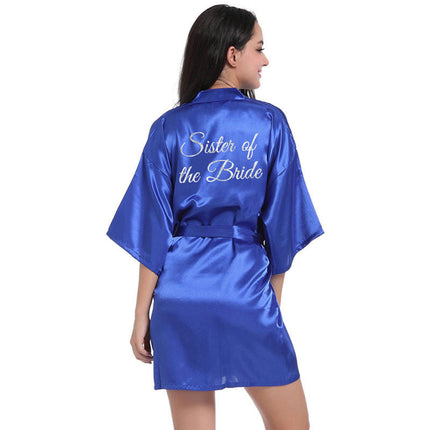 Women's Satin Kimono Robes Bridesmaid Wedding Robes Silky Bathrobes