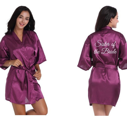 Women's Satin Kimono Robes Bridesmaid Wedding Robes Silky Bathrobes