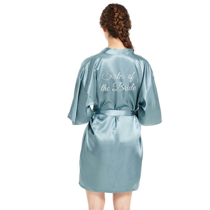 Women's Satin Kimono Robes Bridesmaid Wedding Robes Silky Bathrobes