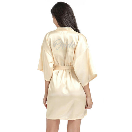 Women's Satin Robe Kimono Bathrobes for Bride Bridesmaid Wedding Party Robes-A1